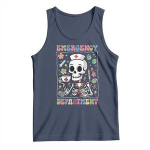 Emergency Department Skeleton Nurse Easter Tank Top ER Nursing Room TS02 Navy Print Your Wear