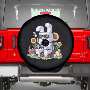 Pixel Art Gamer Bunny Easter Spare Tire Cover Cool Retro Gaming Vibes TS02 Black Print Your Wear