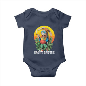 Happy 420 Easter Baby Onesie Funny Bunny Smoking Weed TS02 Navy Print Your Wear