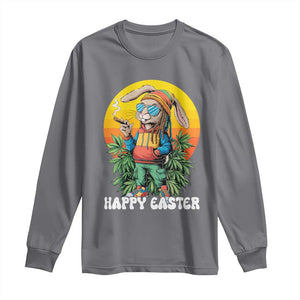 Happy 420 Easter Long Sleeve Shirt Funny Bunny Smoking Weed TS02 Charcoal Print Your Wear