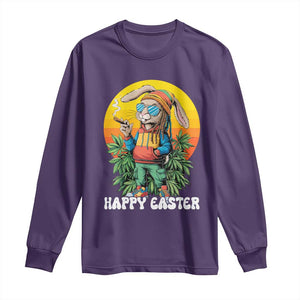Happy 420 Easter Long Sleeve Shirt Funny Bunny Smoking Weed TS02 Purple Print Your Wear
