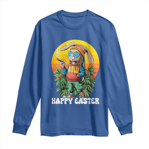 Happy 420 Easter Long Sleeve Shirt Funny Bunny Smoking Weed TS02 Royal Blue Print Your Wear