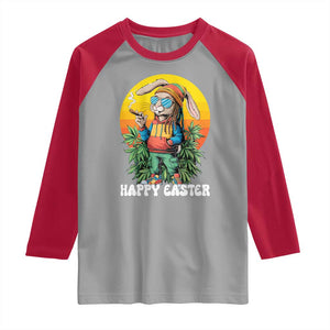 Happy 420 Easter Raglan Shirt Funny Bunny Smoking Weed TS02 Sport Gray Red Print Your Wear