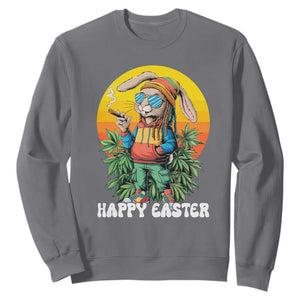 Happy 420 Easter Sweatshirt Funny Bunny Smoking Weed TS02 Charcoal Print Your Wear