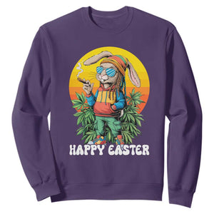 Happy 420 Easter Sweatshirt Funny Bunny Smoking Weed TS02 Purple Print Your Wear
