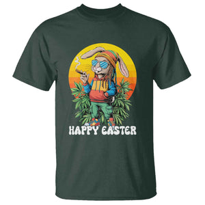 Happy 420 Easter T Shirt Funny Bunny Smoking Weed TS02 Dark Forest Green Print Your Wear