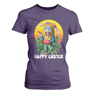 Happy 420 Easter T Shirt For Women Funny Bunny Smoking Weed TS02 Purple Print Your Wear