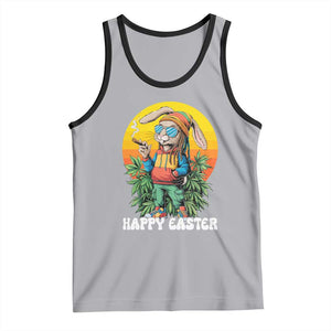 Happy 420 Easter Tank Top Funny Bunny Smoking Weed TS02 Athletic Heather Black Print Your Wear