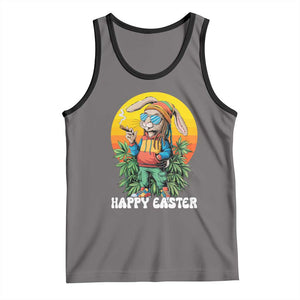 Happy 420 Easter Tank Top Funny Bunny Smoking Weed TS02 Deep Heather Black Print Your Wear