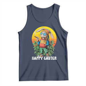Happy 420 Easter Tank Top Funny Bunny Smoking Weed TS02 Navy Print Your Wear