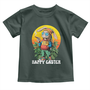 Happy 420 Easter Toddler T Shirt Funny Bunny Smoking Weed TS02 Dark Forest Green Print Your Wear