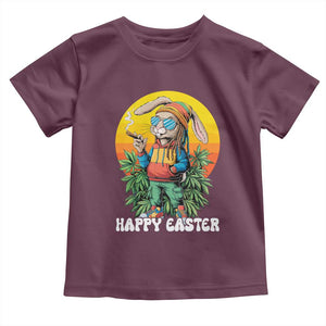 Happy 420 Easter Toddler T Shirt Funny Bunny Smoking Weed TS02 Maroon Print Your Wear