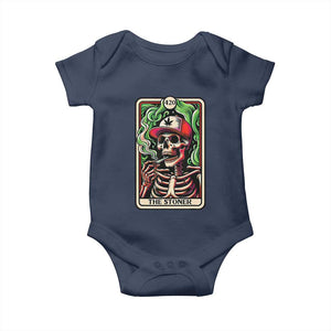 Skeleton 420 The Stoner Baby Onesie Retro Tarot Card Weed Lover Cannabis Trippy Vibes TS02 Navy Print Your Wear