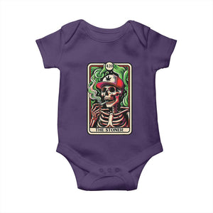 Skeleton 420 The Stoner Baby Onesie Retro Tarot Card Weed Lover Cannabis Trippy Vibes TS02 Purple Print Your Wear