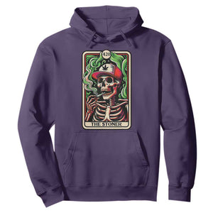 Skeleton 420 The Stoner Hoodie Retro Tarot Card Weed Lover Cannabis Trippy Vibes TS02 Purple Print Your Wear