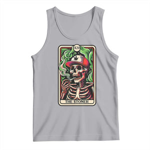Skeleton 420 The Stoner Tank Top Retro Tarot Card Weed Lover Cannabis Trippy Vibes TS02 Athletic Heather Print Your Wear