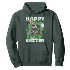 Happy 420 Easter Hoodie Funny Smoking Easter Bunny TS02 Dark Forest Green Print Your Wear