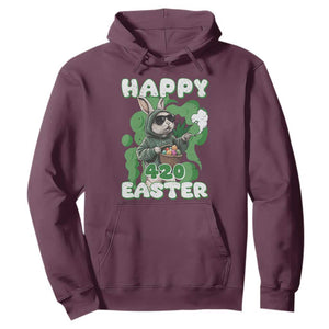Happy 420 Easter Hoodie Funny Smoking Easter Bunny TS02 Maroon Print Your Wear