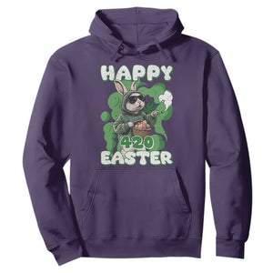 Happy 420 Easter Hoodie Funny Smoking Easter Bunny TS02 Purple Print Your Wear
