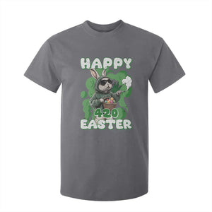 Happy 420 Easter T Shirt For Kid Funny Smoking Easter Bunny TS02 Charcoal Print Your Wear