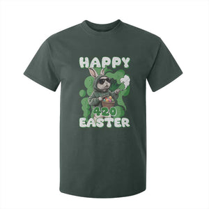 Happy 420 Easter T Shirt For Kid Funny Smoking Easter Bunny TS02 Dark Forest Green Print Your Wear