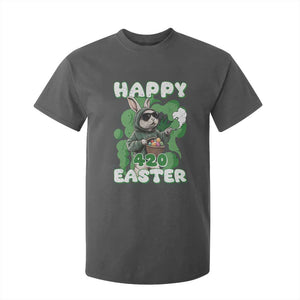 Happy 420 Easter T Shirt For Kid Funny Smoking Easter Bunny TS02 Dark Heather Print Your Wear