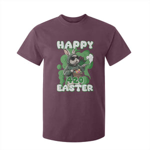 Happy 420 Easter T Shirt For Kid Funny Smoking Easter Bunny TS02 Maroon Print Your Wear