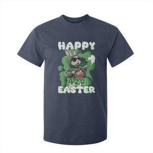 Happy 420 Easter T Shirt For Kid Funny Smoking Easter Bunny TS02 Navy Print Your Wear