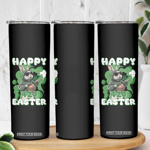 Happy 420 Easter Skinny Tumbler Funny Smoking Easter Bunny TS02 Print Your Wear