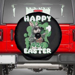Happy 420 Easter Spare Tire Cover Funny Smoking Easter Bunny TS02 Black Print Your Wear