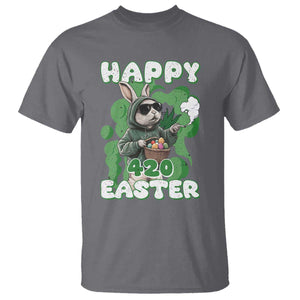 Happy 420 Easter T Shirt Funny Smoking Easter Bunny TS02 Charcoal Print Your Wear