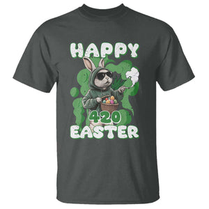 Happy 420 Easter T Shirt Funny Smoking Easter Bunny TS02 Dark Heather Print Your Wear