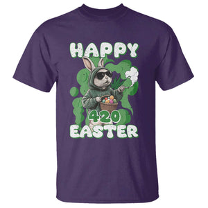 Happy 420 Easter T Shirt Funny Smoking Easter Bunny TS02 Purple Print Your Wear