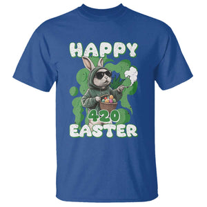 Happy 420 Easter T Shirt Funny Smoking Easter Bunny TS02 Royal Blue Print Your Wear