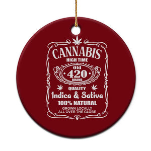 Funny Cannabis High Time Ceramic Ornament Old 420 Quality Indica & Sativa Weed TS02 1pc Red Print Your Wear