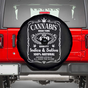 Funny Cannabis High Time Spare Tire Cover Old 420 Quality Indica & Sativa Weed TS02 Black Print Your Wear