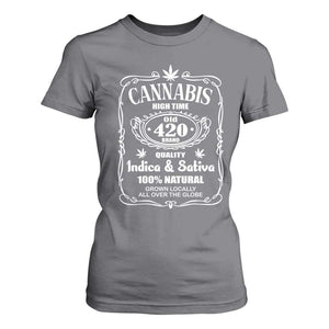 Funny Cannabis High Time T Shirt For Women Old 420 Quality Indica & Sativa Weed TS02 Charcoal Print Your Wear