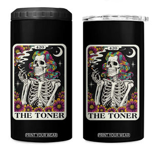 Skeleton 420 Cannabis 4 in 1 Can Cooler Tumbler Tarot Card The Stoner Weed Lover TS02 One Size: 16 oz Black Print Your Wear