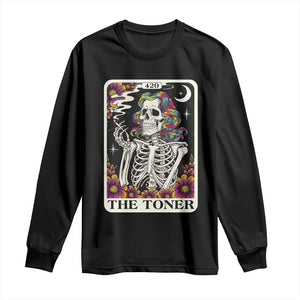 Skeleton 420 Cannabis Long Sleeve Shirt Tarot Card The Stoner Weed Lover TS02 Black Print Your Wear
