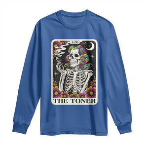 Skeleton 420 Cannabis Long Sleeve Shirt Tarot Card The Stoner Weed Lover TS02 Royal Blue Print Your Wear