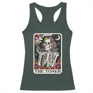 Skeleton 420 Cannabis Racerback Tank Top Tarot Card The Stoner Weed Lover TS02 Dark Forest Green Print Your Wear