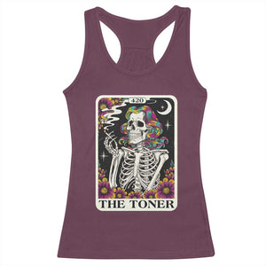 Skeleton 420 Cannabis Racerback Tank Top Tarot Card The Stoner Weed Lover TS02 Maroon Print Your Wear