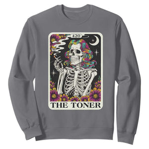 Skeleton 420 Cannabis Sweatshirt Tarot Card The Stoner Weed Lover TS02 Charcoal Print Your Wear