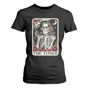 Skeleton 420 Cannabis T Shirt For Women Tarot Card The Stoner Weed Lover TS02 Black Print Your Wear