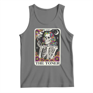 Skeleton 420 Cannabis Tank Top Tarot Card The Stoner Weed Lover TS02 Black Heather Print Your Wear