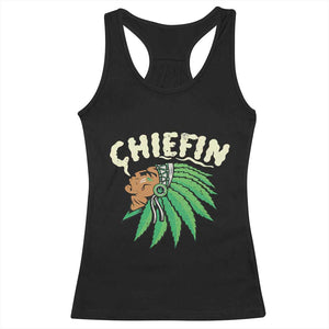 Chiefin Weed Smoking Racerback Tank Top Funny 420 Cannabis Pot THC Smoker TS02 Black Print Your Wear