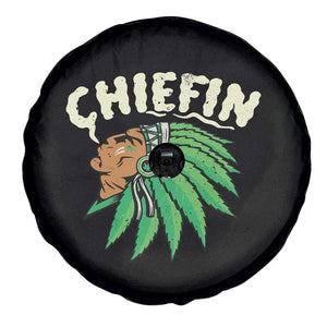 Chiefin Weed Smoking Spare Tire Cover Funny 420 Cannabis Pot THC Smoker TS02 Print Your Wear