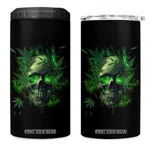 Marijuana Skull 4 in 1 Can Cooler Tumbler Smoke Weed Cannabis 420 Pot Leaf TS02 One Size: 16 oz Black Print Your Wear