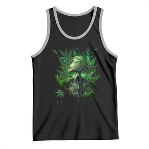 Marijuana Skull Tank Top Smoke Weed Cannabis 420 Pot Leaf TS02 Black Athletic Heather Print Your Wear