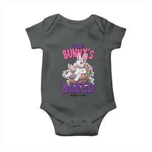 Happy 420 Easter Baby Onesie Bunny Funny Weed Smoking Rabbit Cannabis 4/20 Day TS02 Dark Heather Print Your Wear